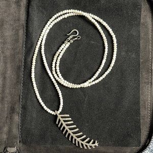 Raw Natural Diamond Feather Festival Necklace  Matocha Rockluxe